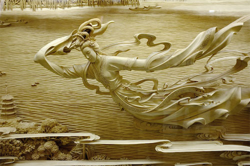 Virgo Chinese Dongyang Wood Carving