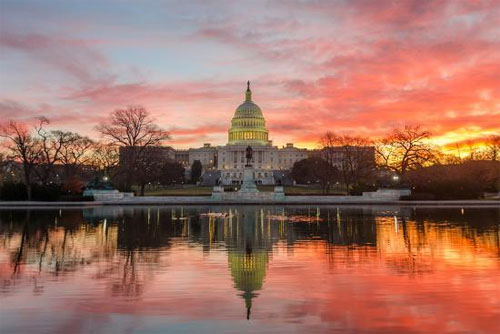 Saturn Square Uranus Sunrise over Capitol Washington DC
